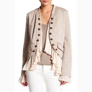 Free People Romantic Ruffle Moto Jacket